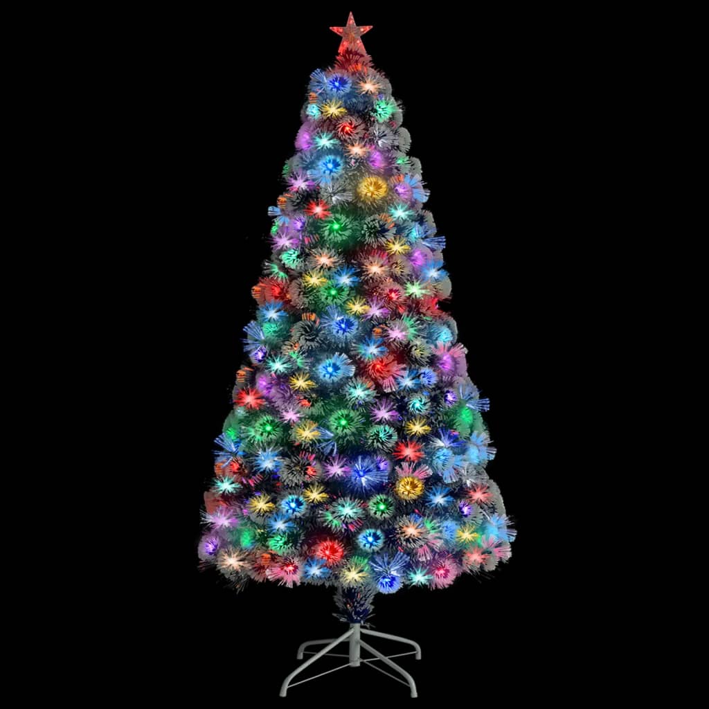 Vidaxl kunstkerstboom avec éclairage 120 cm fibre optique blanc et bleu
