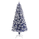 Vidaxl kunstkerstboom avec éclairage 150 cm fibre optique blanc et bleu