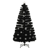 Vidaxl Christmas Taper avec des flocons de neige à LED 120 cm Fiber optique noir