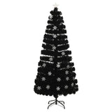 Vidaxl Christmas Taper avec des flocons de neige à LED 180 cm Fiber optique noir