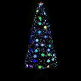 Vidaxl Christmas Taper avec des flocons de neige à LED 180 cm Fiber optique noir