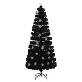 Vidaxl Christmas Taper avec des flocons de neige à LED 210 cm Fiber optique noire