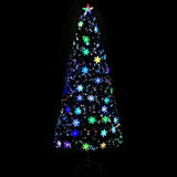 Vidaxl Christmas Taper avec des flocons de neige à LED 210 cm Fiber optique noire