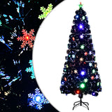 Vidaxl Trear de Noël avec flocons de neige à LED 240 cm Fiber optique noir