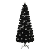 Vidaxl Trear de Noël avec flocons de neige à LED 240 cm Fiber optique noir