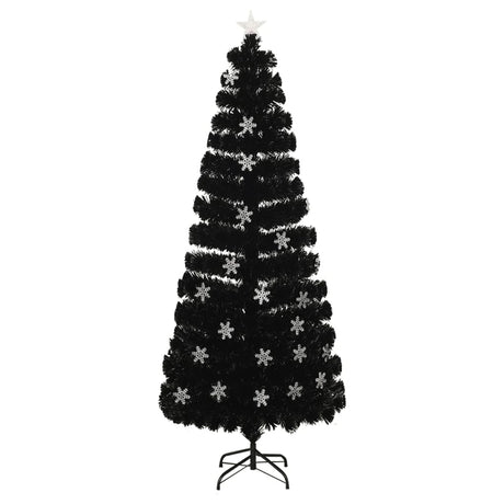Vidaxl Trear de Noël avec flocons de neige à LED 240 cm Fiber optique noir
