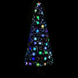 Vidaxl Trear de Noël avec flocons de neige à LED 240 cm Fiber optique noir