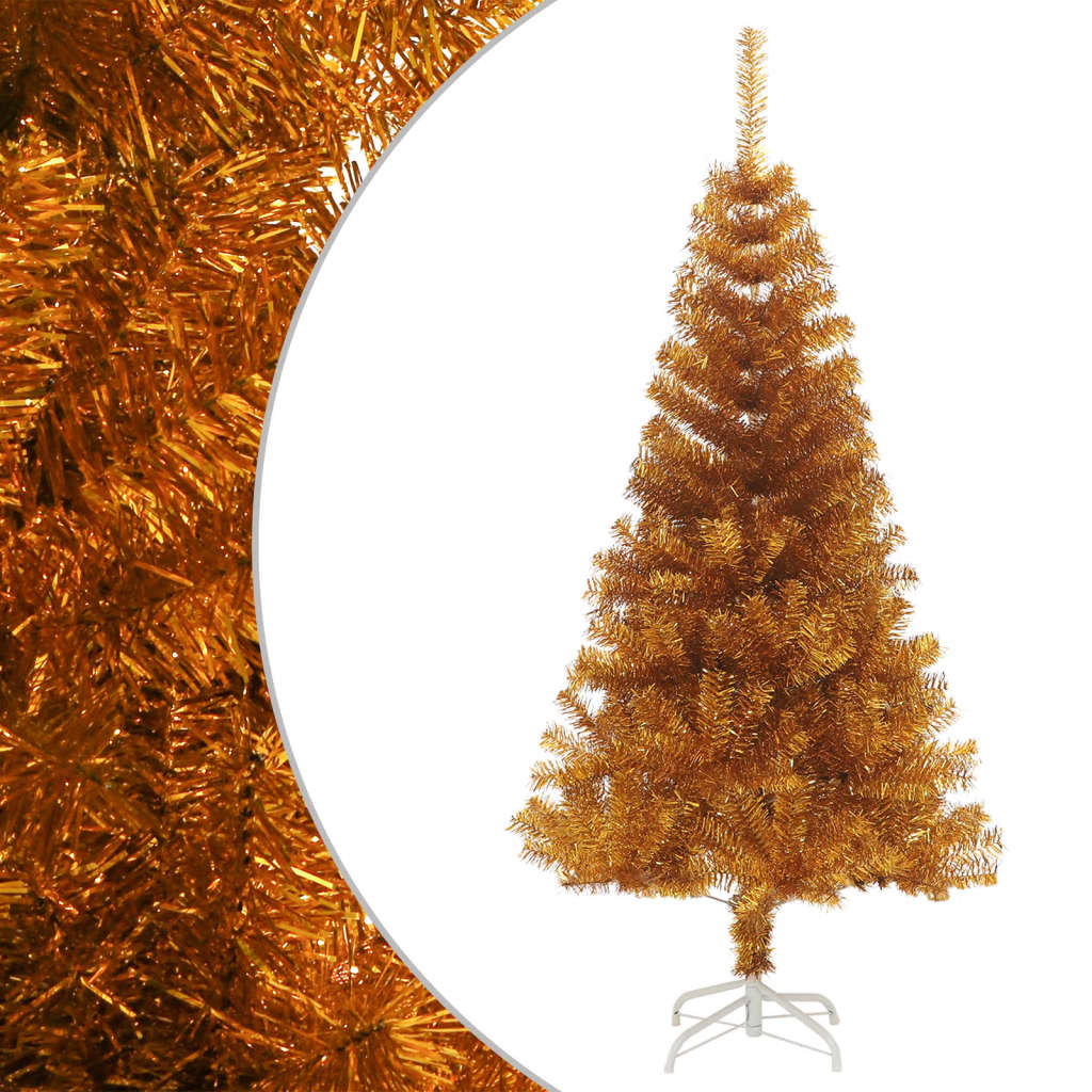 Vidaxl kunstkerstboom avec un capuchon standard de 120 cm en or couleur