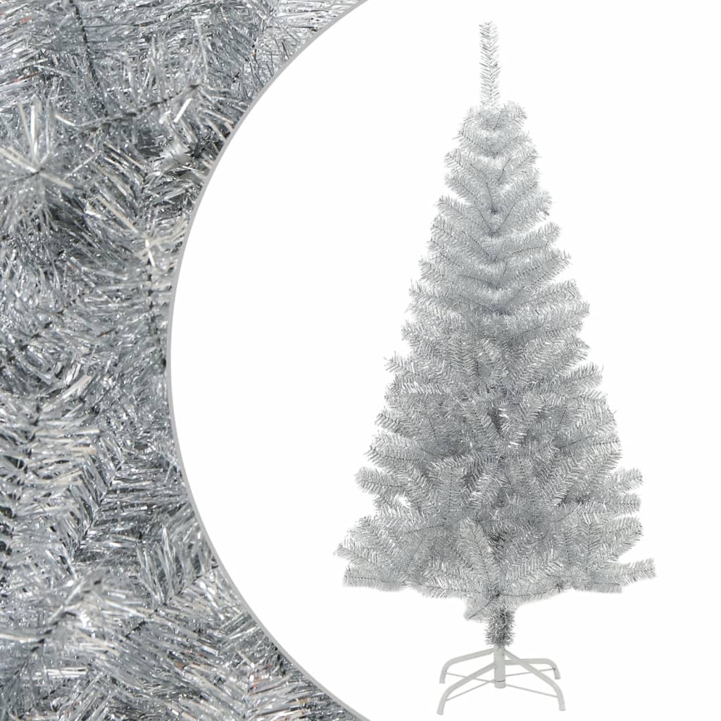 Vidaxl kunstkerstboom avec un capuchon standard de 120 cm en argent coloré