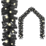 Vidaxl Garland de Noël avec lumières LED 5 m noir