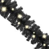 Vidaxl Christmas Garland med LED -lys 5 m svart