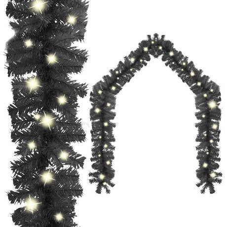 Vidaxl Garland de Noël avec lumières LED 10 m noir