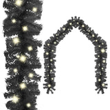 Vidaxl Christmas Garland med LED -lys 10 m svart