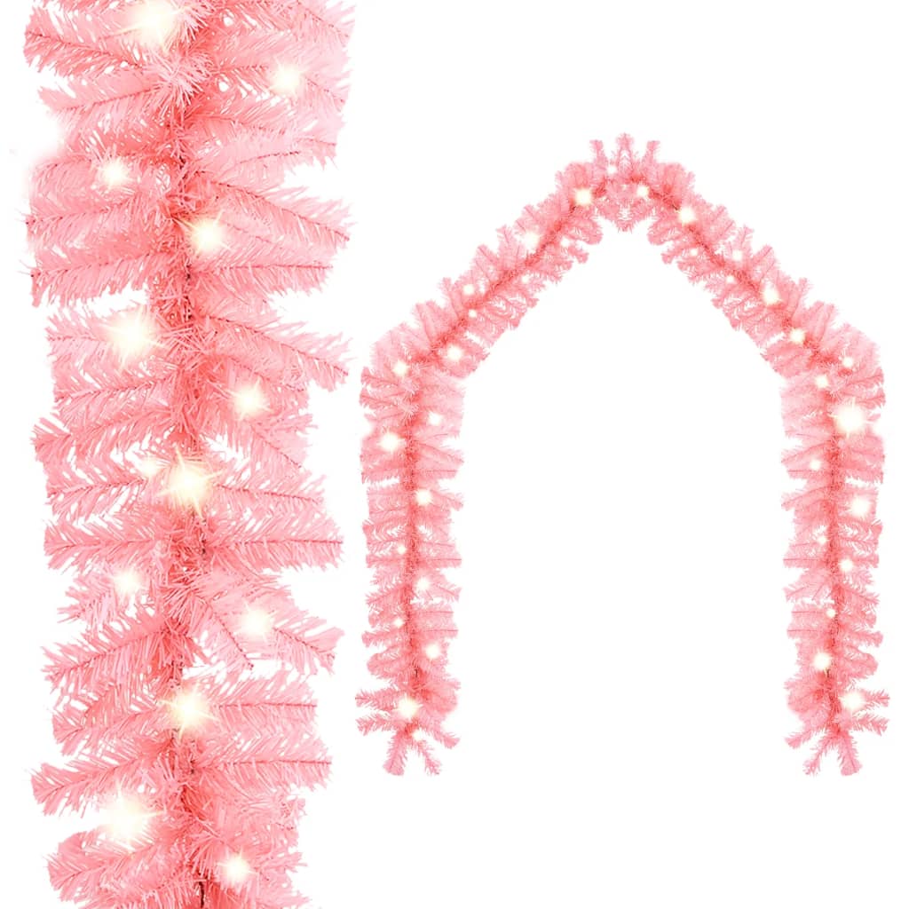 Vidaxl Weihnachtsgirlande mit LED -Leuchten 5 m Pink