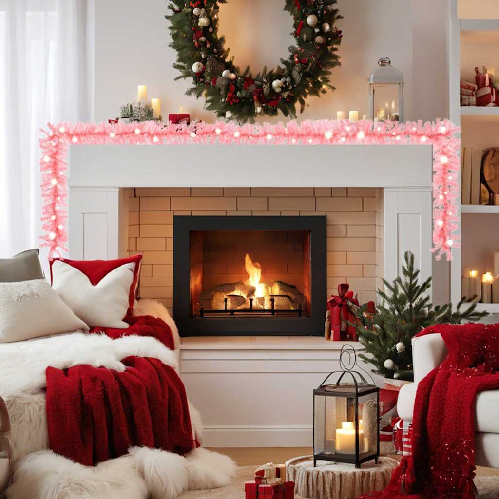 VidaXL guirlande de Noël avec lumières LED 20 m rose