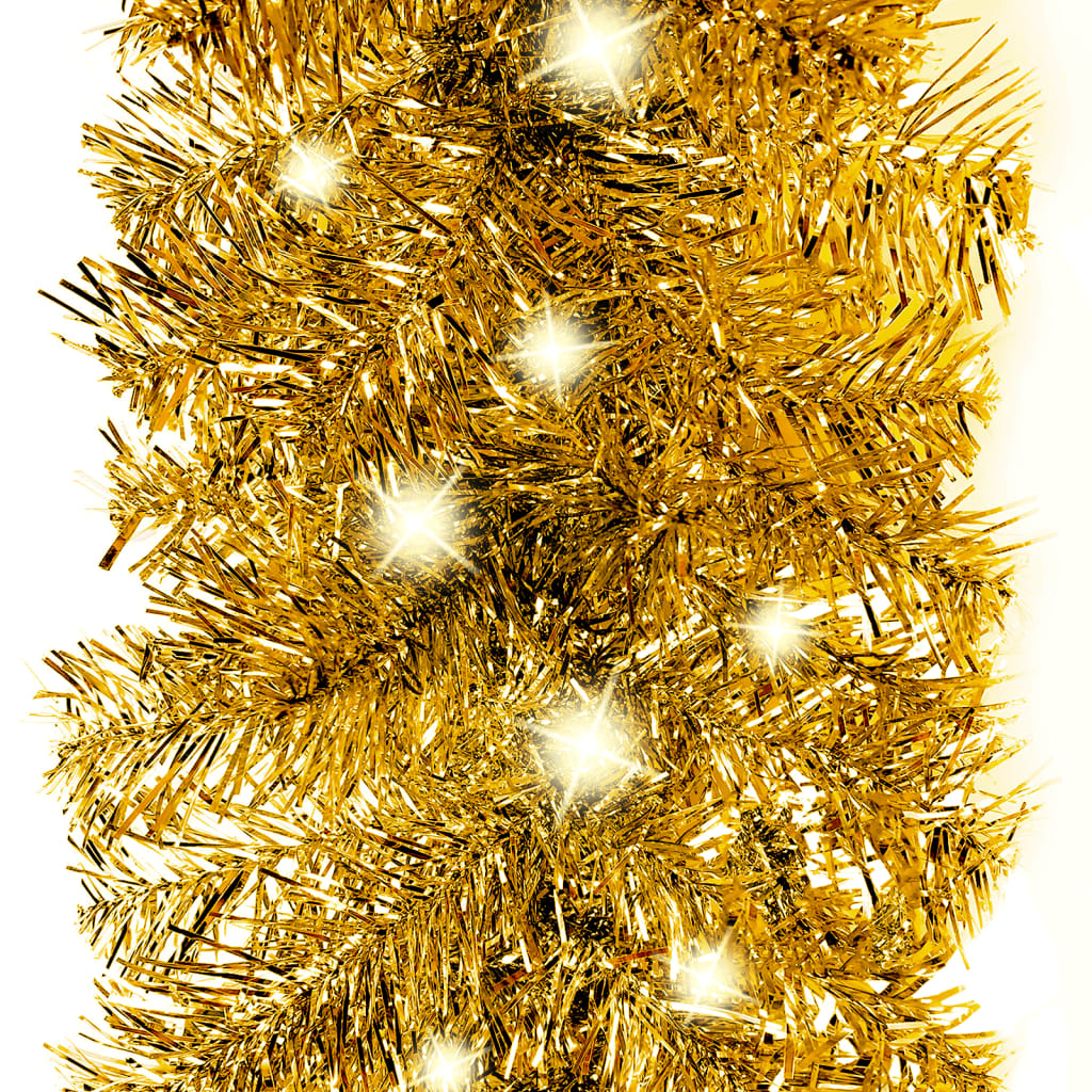 Vidaxl Weihnachtsgirlande mit LED -Leuchten 5 m goldfarben