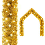 Vidaxl Christmas Garland med LED -lys 10 m gullfarget