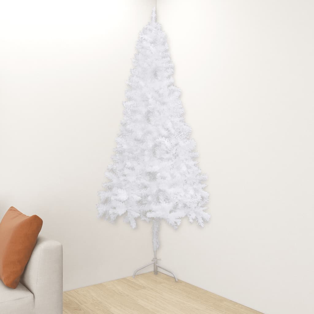 VidaXL Coin de sapin de Noël artificiel 180 cm PVC blanc