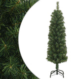 Vidaxl kunstkerstboom met standaard smal 120 cm pvc groen