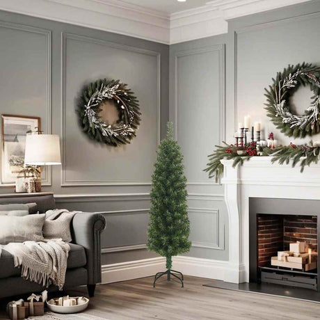Vidaxx sapin de Noël artificiel avec standard étroit 120 cm PVC vert