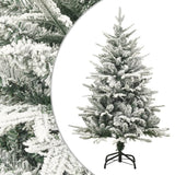 Vidaxl kunstkerstboom avec neige 120 cm en PVC et vert PE