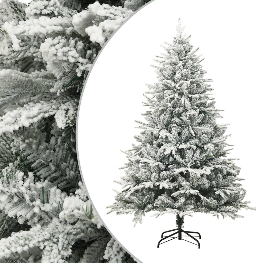 Vidaxl Kunstkerstboom avec des flocons de neige 150 cm en PVC et Green PE