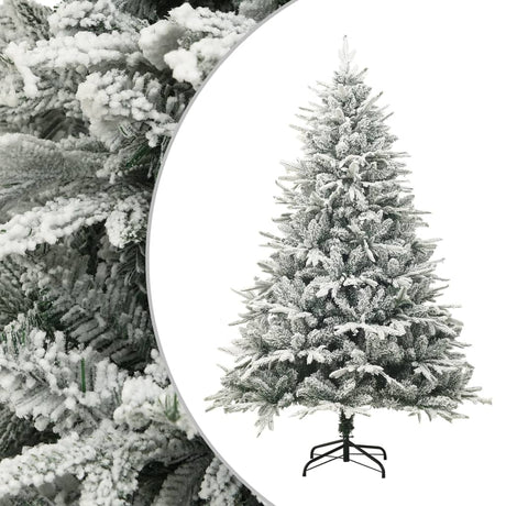 Vidaxl Kunstkerstboom avec des flocons de neige 150 cm en PVC et Green PE