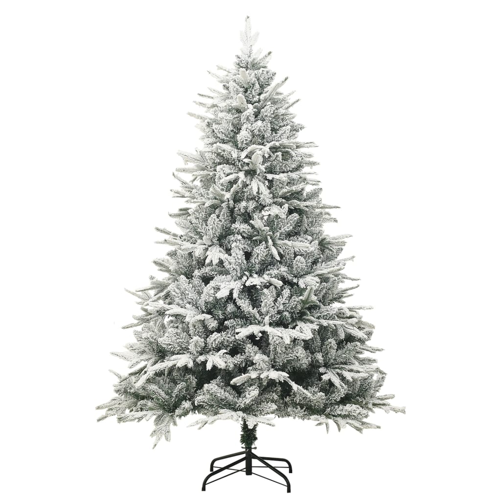 Vidaxl Kunstkerstboom avec des flocons de neige 150 cm en PVC et Green PE