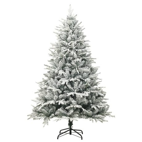 Vidaxl Kunstkerstboom avec des flocons de neige 150 cm en PVC et Green PE