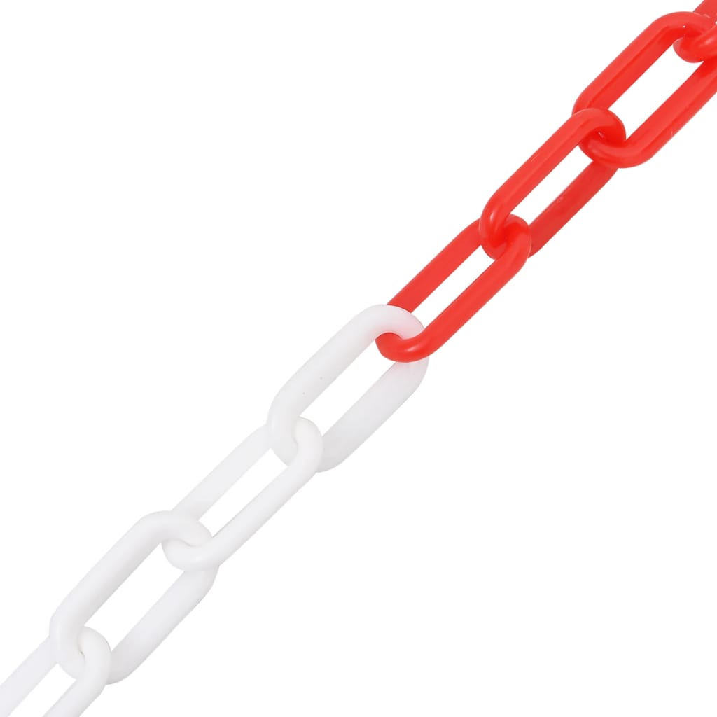 Vidaxl Safety chain Ø 4 mm 30 m plastic red and white