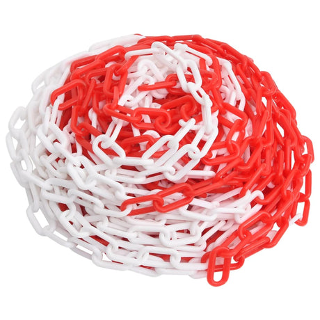 Chaîne de sécurité Vidaxl Ø 4 mm 100 m Plastique rouge et blanc