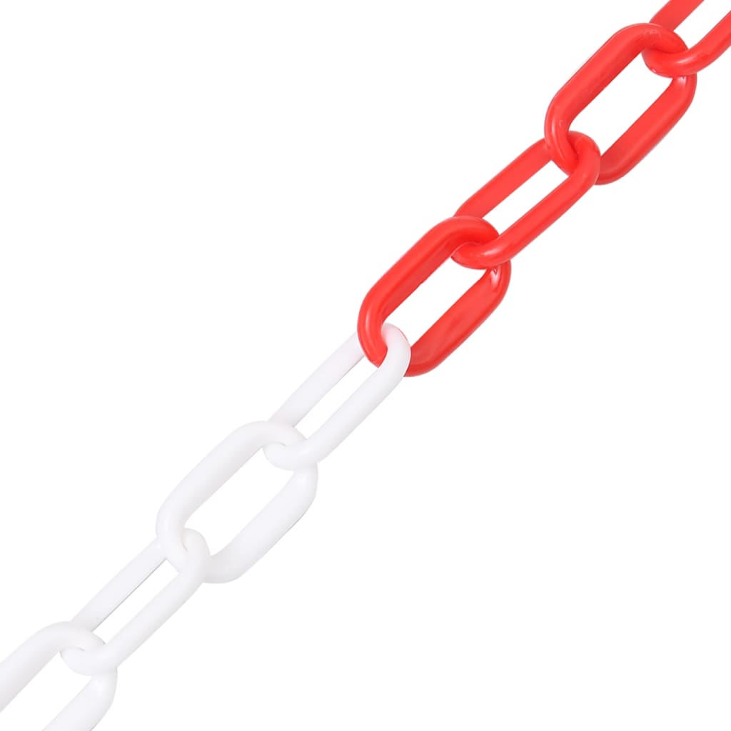 Vidaxl Safety chain Ø 6 mm 100 m plastic red and white