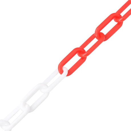 Chaîne de sécurité Vidaxl Ø 8 mm 30 m Plastique rouge et blanc