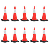 Cônes de circulation Vidaxl avec une base lourde 10 PCS Réfléchissants 75 cm