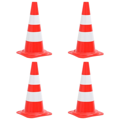 Vidaxl Cônes de trafic 4 St reflétant 50 cm rouges et blancs