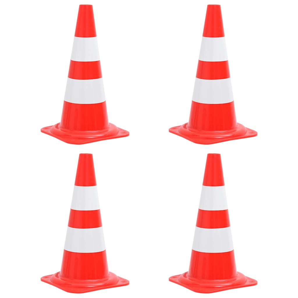 Vidaxl Cônes de trafic 4 St reflétant 50 cm rouges et blancs