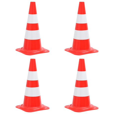 Vidaxl Cônes de trafic 4 St reflétant 50 cm rouges et blancs