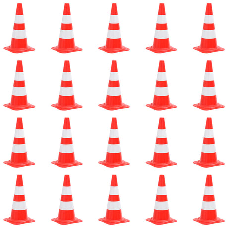 Vidaxl Cône de trafic 20 ST Réflexion 50 cm rouge et blanc
