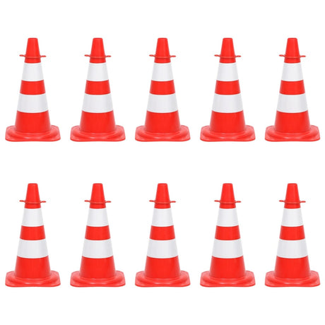 Cônes vidaxl Ensemble avec chaîne 10 m rouge et blanc
