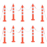 Pôles de trafic vidaxl avec chaîne 10 pcs 75 cm PE