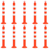 Pôles de trafic vidaxl avec chaîne 10 pcs 75 cm PE