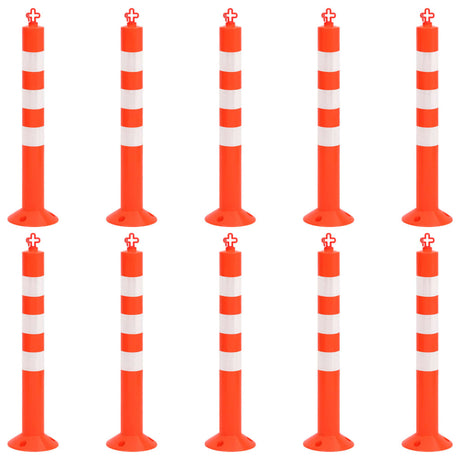 Pôles de trafic vidaxl avec chaîne 10 pcs 75 cm PE