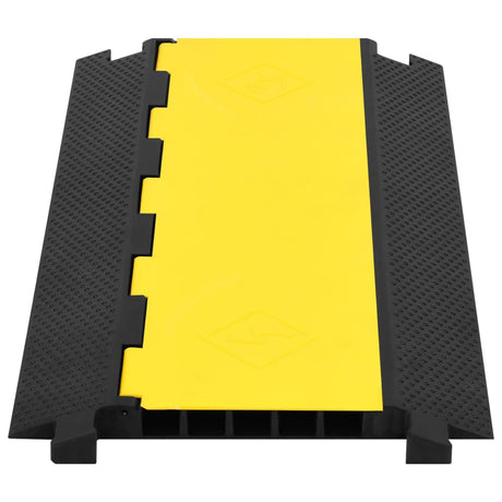 Seuil de protecteur de câble Vidaxl avec 5 tunnels 90 cm Rubber