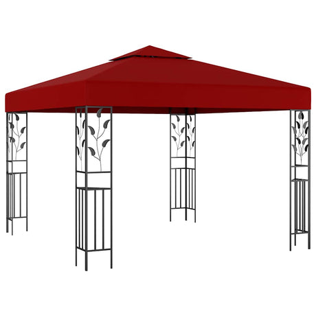 VidaXL Tonnelle avec guirlande lumineuse LED 3x3 m rouge vin
