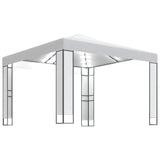 Vidaxl Arbor con doppio tetto e ghirlanda leggera a LED 3x3 m bianco