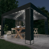 Vidaxl Arbor con doppio tetto e ghirlanda leggera a LED 3x3 M Colore antracite