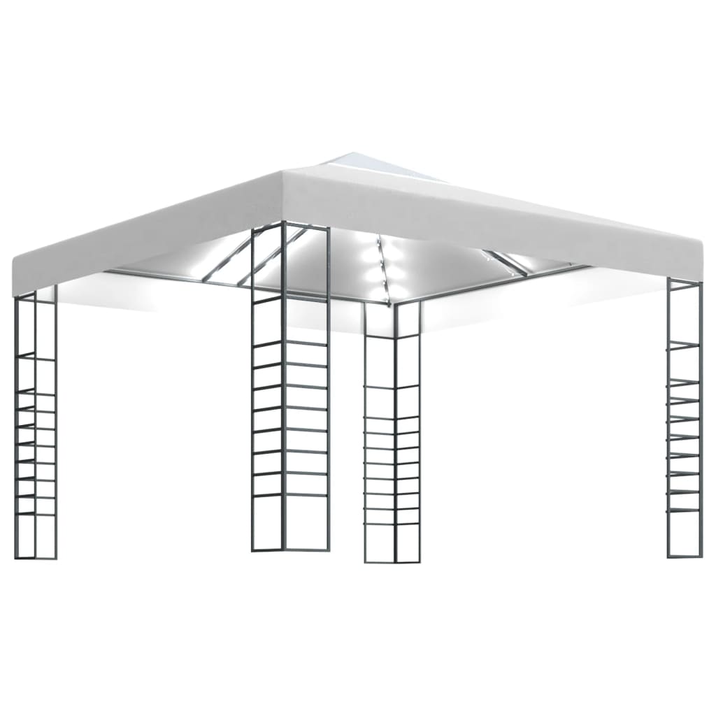 Vidaxl Garden Pavilion avec Garland Light Light 3x3 m blanc