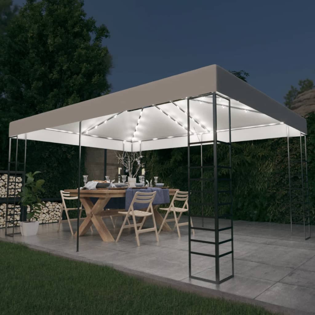 Vidaxl Arbor con ghirlanda leggera a LED 4x3x2,7 m bianco