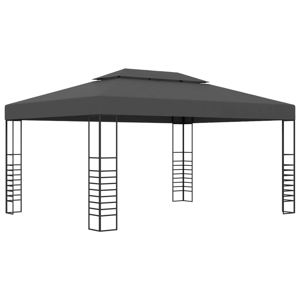 Arbor vidaxl avec une guirlande légère à LED 3x4 m de couleur anthracite