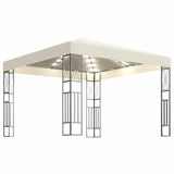 Tonnelle Vidaxx avec guirlande lumineuse LED 3x3 m en tissu couleur crème